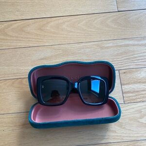 Gucci Black and Gold Oversized Sunglasses